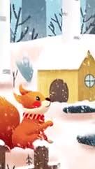 松鼠刺猬大雪节气视频的预览图